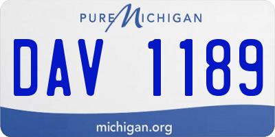 MI license plate DAV1189