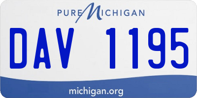 MI license plate DAV1195
