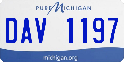 MI license plate DAV1197