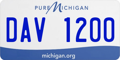 MI license plate DAV1200