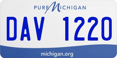 MI license plate DAV1220