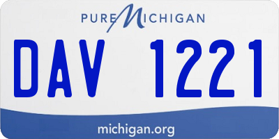 MI license plate DAV1221