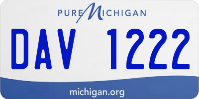 MI license plate DAV1222