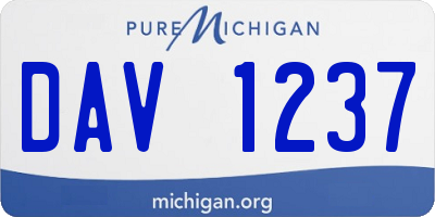 MI license plate DAV1237