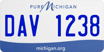 MI license plate DAV1238
