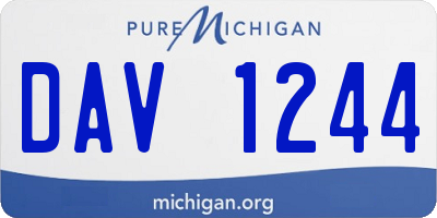 MI license plate DAV1244