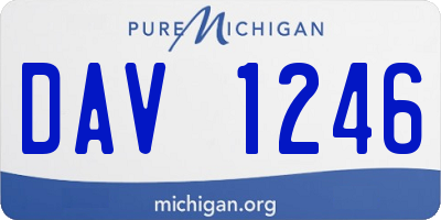 MI license plate DAV1246