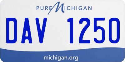 MI license plate DAV1250