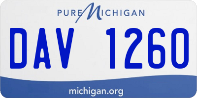 MI license plate DAV1260