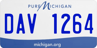 MI license plate DAV1264