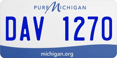 MI license plate DAV1270