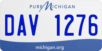 MI license plate DAV1276