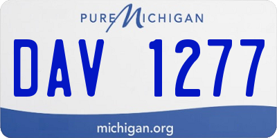 MI license plate DAV1277