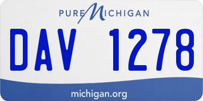 MI license plate DAV1278