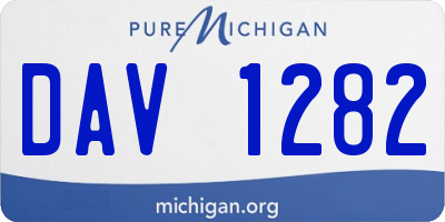 MI license plate DAV1282