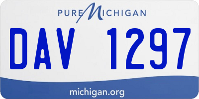 MI license plate DAV1297