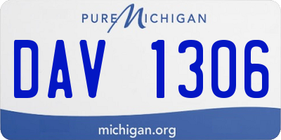 MI license plate DAV1306