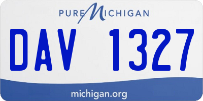 MI license plate DAV1327
