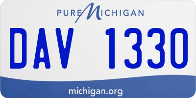MI license plate DAV1330