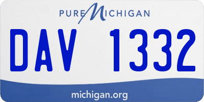 MI license plate DAV1332