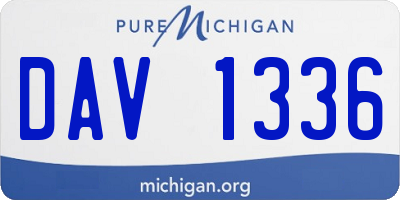 MI license plate DAV1336