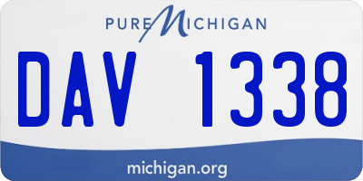 MI license plate DAV1338