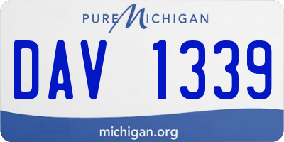 MI license plate DAV1339