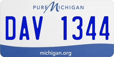 MI license plate DAV1344