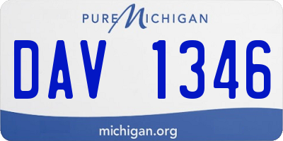 MI license plate DAV1346