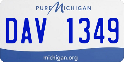 MI license plate DAV1349