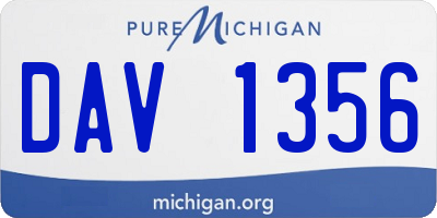 MI license plate DAV1356