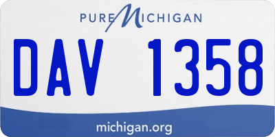 MI license plate DAV1358