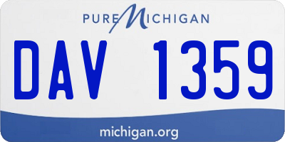 MI license plate DAV1359