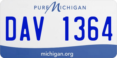 MI license plate DAV1364