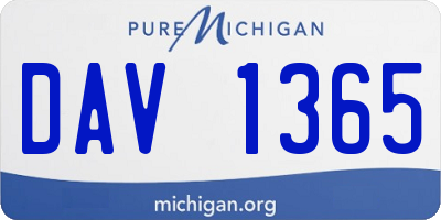 MI license plate DAV1365