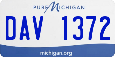 MI license plate DAV1372