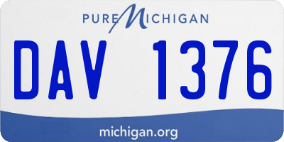 MI license plate DAV1376