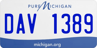 MI license plate DAV1389