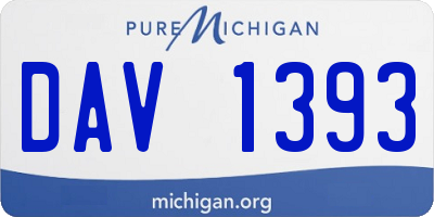 MI license plate DAV1393