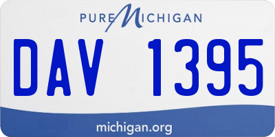 MI license plate DAV1395