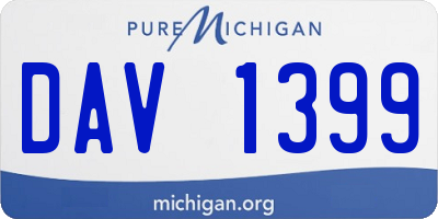 MI license plate DAV1399