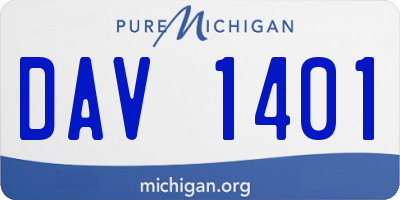 MI license plate DAV1401