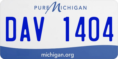 MI license plate DAV1404