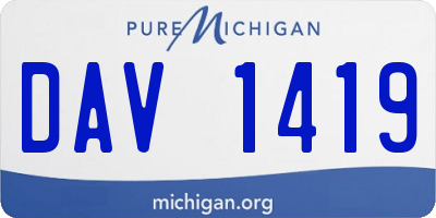 MI license plate DAV1419