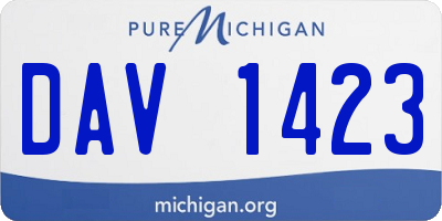 MI license plate DAV1423