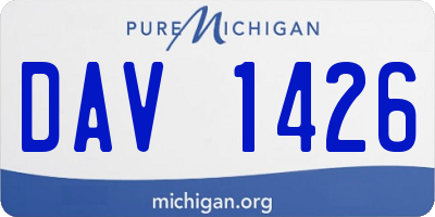 MI license plate DAV1426