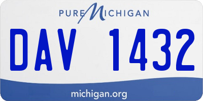 MI license plate DAV1432