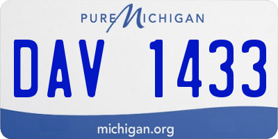 MI license plate DAV1433