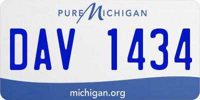 MI license plate DAV1434