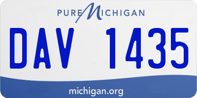 MI license plate DAV1435